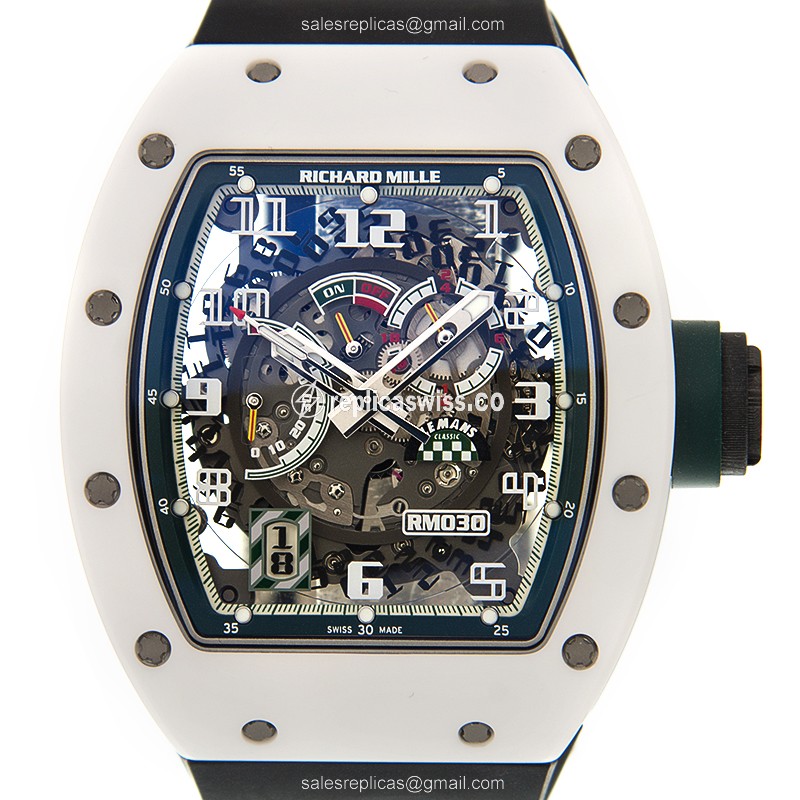 Richard Mille RM030 AO TI-ATZ - Automatic - Ceramics Case - Black Dial - Rubber Strap - Buckle Clasp